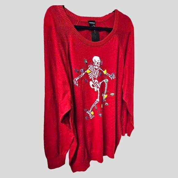 TORRID Plus Size 3X Red Skeleton PulloverโCrew Neck Sweater. - Picture 10 of 17